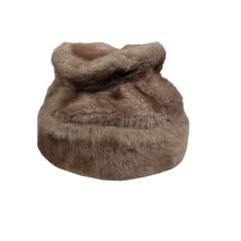 Vintage 50s/60s Valerie Modes Taupe Brown Faux Fur Hat - Picture 6 of 8